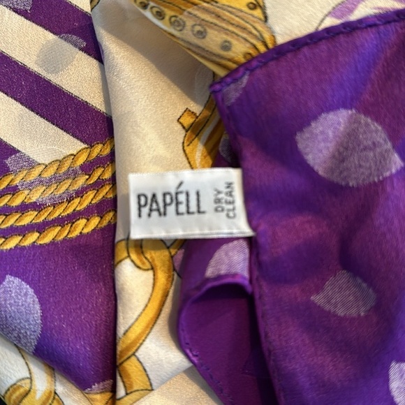 Pap’ell 100% Silk Scarf Square Lovely Colors Classic Design - Picture 5 of 6
